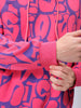 Men's Pink Relaxed Fit Printed Overhead-Hooded Sweatshirt