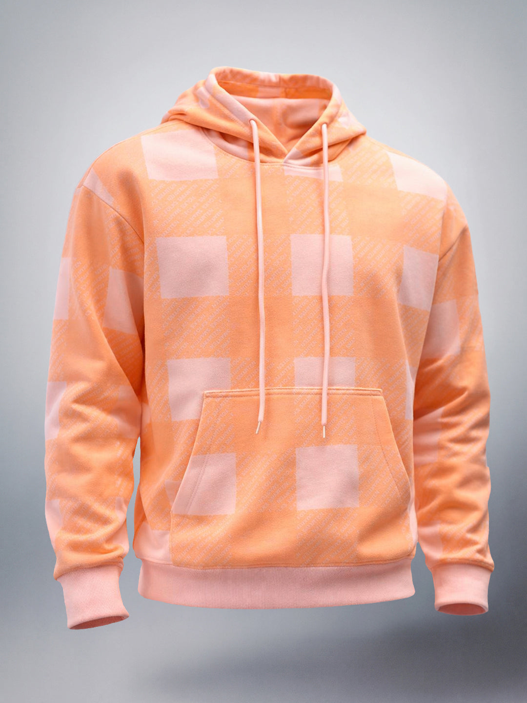 Men's Mellow Peach Relaxed Fit Geometric Print Casual Sweat Shirt