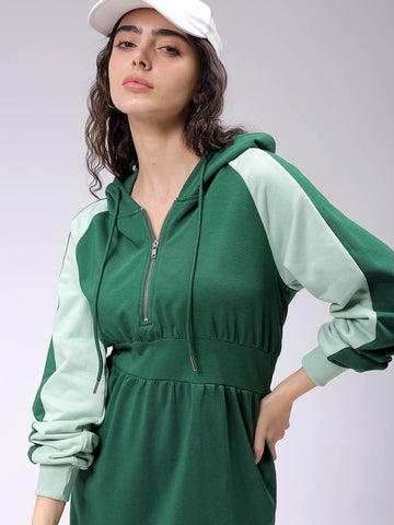 Women's Straight Regular Hooded Sweat Dress