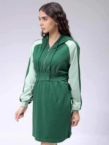 Women's Straight Regular Hooded Sweat Dress