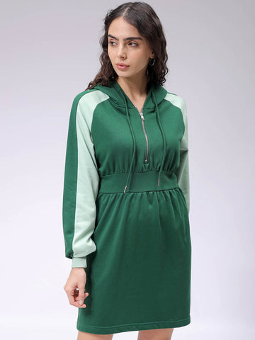 Women's Straight Regular Hooded Sweat Dress