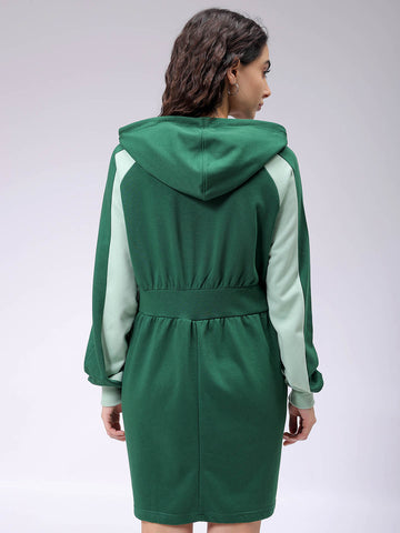 Women's Straight Regular Hooded Sweat Dress