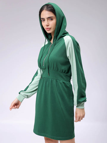 Women's Straight Regular Hooded Sweat Dress