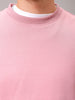 Men's Pink Regular Fit Solid Overhead Crewneck Sweatshirt