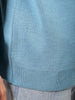 Men's Turquoise Blue Oversized Graphic Printed Sweater