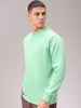 Men's Green Regular Fit Solid Overhead Crewneck Sweatshirt