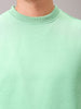 Men's Green Regular Fit Solid Overhead Crewneck Sweatshirt