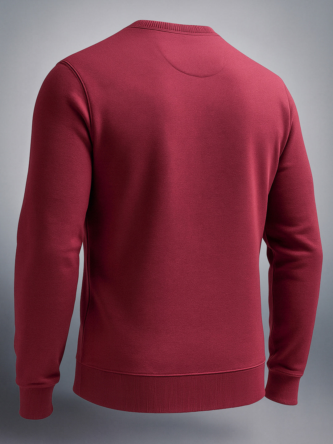 Men's Cranberry Regular Fit Solid Casual Sweat Shirt