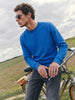 Men's Blue Regular Fit Solid Casual Sweatshirts
