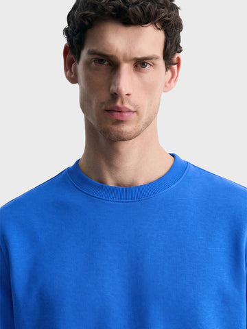 Men's Blue Regular Fit Solid Casual Sweatshirts