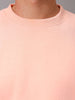 Men's Peach Oversized Solid Overhead Crewneck Sweatshirt