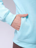 Men's Aqua Oversized Solid Overhead-Crewneck Sweatshirt