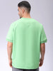 Men's Green Relaxed Fit Solid Overhead-Crewneck Sweatshirt