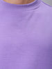 Men's Purple Relaxed Fit Solid Overhead-Crewneck Sweatshirt