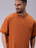 Men's Beige Relaxed Fit Solid Overhead-Crewneck Sweatshirt