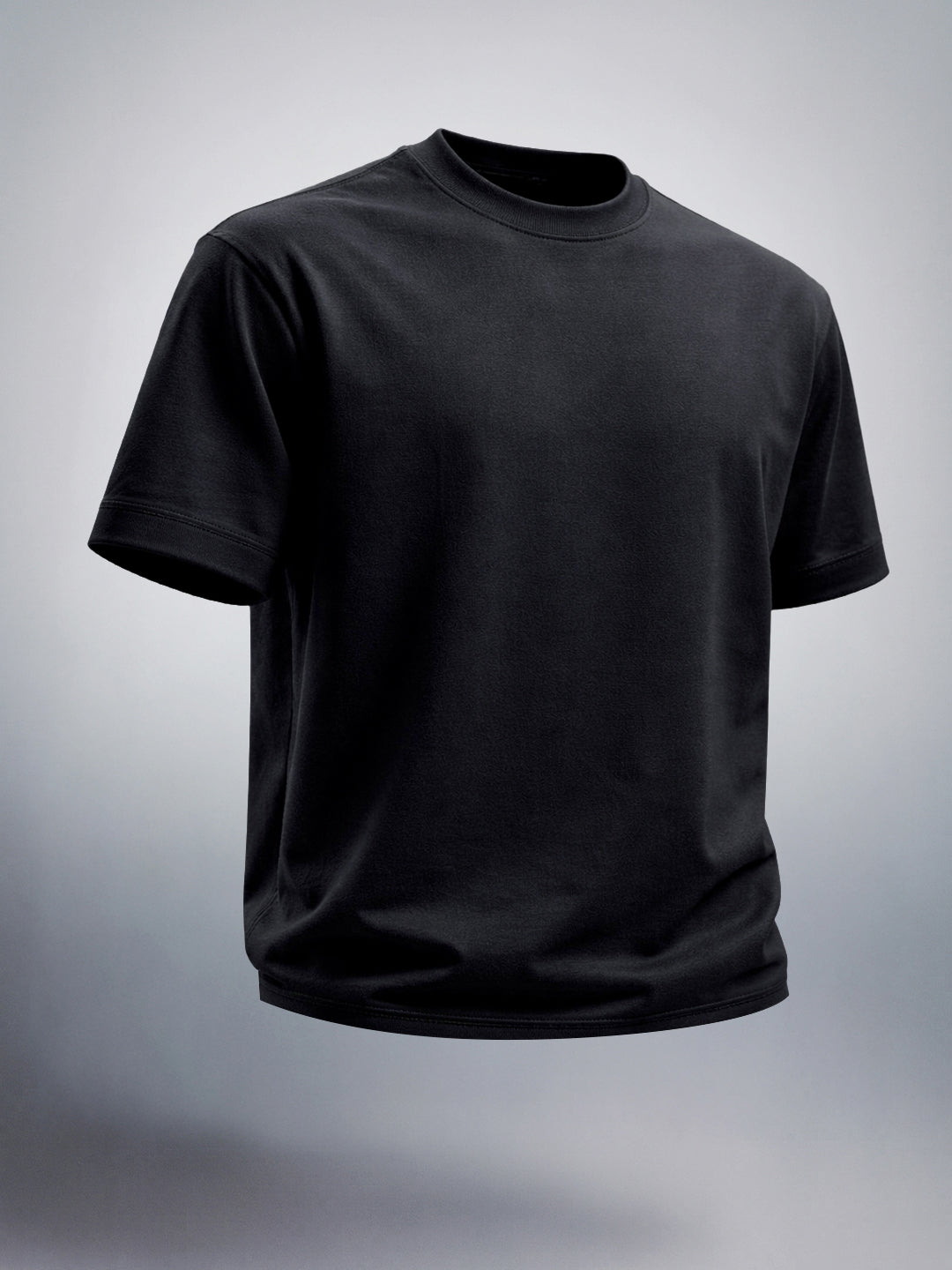 Men's Black Relaxed Fit Solid Casual Sweat Shirt