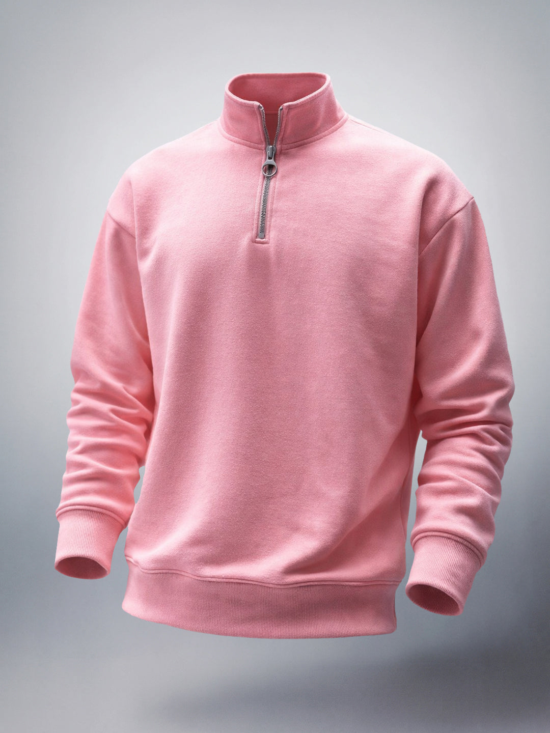 Men's Shell Pink Relaxed Fit Solid Casual Sweat Shirt