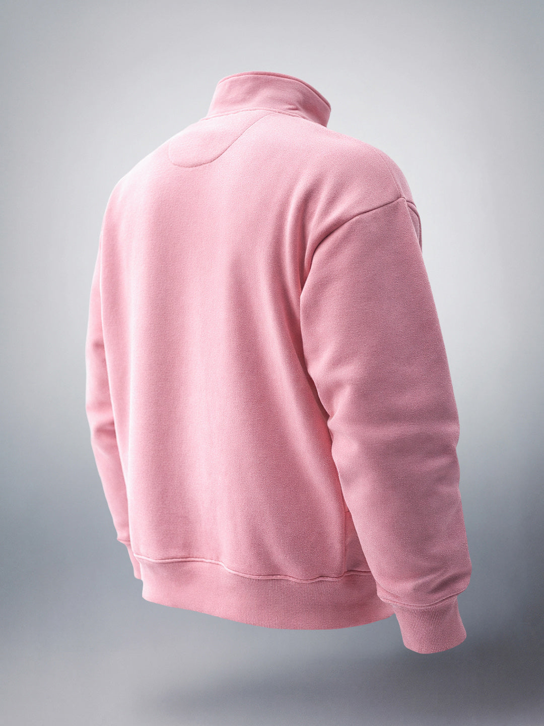 Men's Shell Pink Relaxed Fit Solid Casual Sweat Shirt