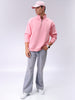 Men's Pink Relaxed Fit Solid Overhead-Highneck Sweatshirt