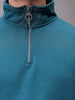 Men's Green Relaxed Fit Solid Overhead-Highneck Sweatshirt