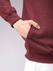 Men's Brown Relaxed Fit Solid Overhead-Highneck Sweatshirt