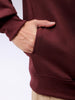 Men's Brown Relaxed Fit Solid Frontopen-Highneck Sweatshirt