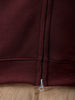 Men's Brown Relaxed Fit Solid Frontopen-Highneck Sweatshirt