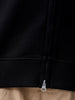 Men's Black Relaxed Fit Solid Frontopen-Highneck Sweatshirt