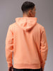 Men's Orange Regular Fit Solid Overhead Hooded Sweatshirt