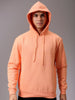 Men's Orange Regular Fit Solid Overhead Hooded Sweatshirt