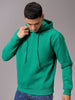 Men's Green Regular Fit Solid Overhead Hooded Sweatshirt