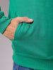 Men's Green Regular Fit Solid Overhead Hooded Sweatshirt