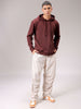 Men's Brown Regular Fit Solid Overhead Hooded Sweatshirt