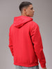 Men's Red Regular Fit Solid Overhead Hooded Sweatshirt
