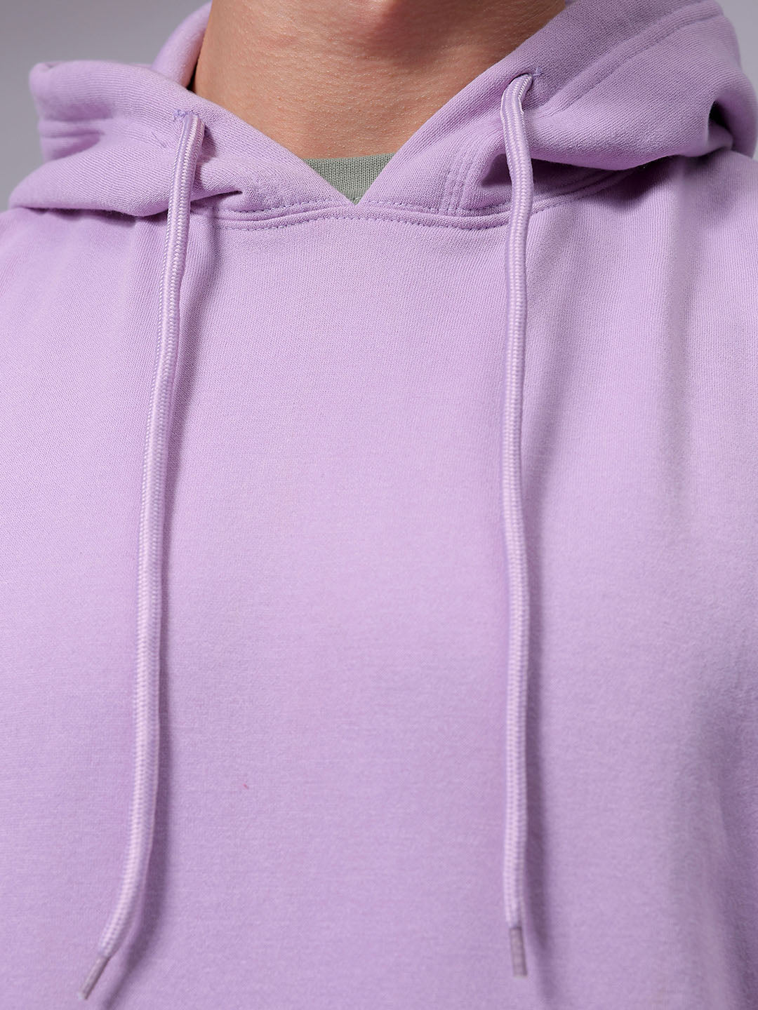 Men's Purple Oversized Solid Overhead-Hooded Sweatshirt