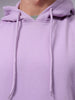 Men's Purple Oversized Solid Overhead-Hooded Sweatshirt