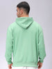 Men's Green Oversized Solid Overhead-Hooded Sweatshirt