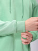 Men's Green Oversized Solid Overhead-Hooded Sweatshirt
