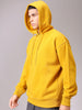 Men's Yellow Oversized Solid Overhead Hooded Sweatshirt