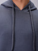 Men's Grey Oversized Solid Overhead-Hooded Sweatshirt