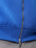 Men's Blue Relaxed Fit Solid Frontopen Zipperper-Hooded Sweatshirt