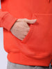 Men's Orange Relaxed Fit Solid Frontopen Zipperper-Hooded Sweatshirt
