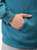 Men's Green Relaxed Fit Solid Frontopen Zipperper-Hooded Sweatshirt