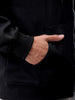 Men's Black Relaxed Fit Solid Frontopen Zipperper-Hooded Sweatshirt
