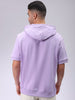 Men's Purple Oversized Solid Overhead-Hooded Sweatshirt
