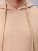 Men's Tan Oversized Solid Overhead-Hooded Sweatshirt