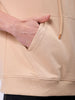 Men's Tan Oversized Solid Overhead-Hooded Sweatshirt