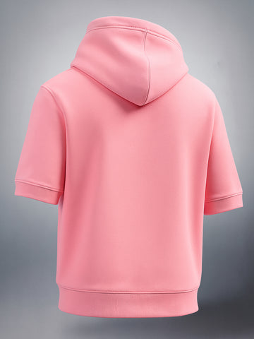 Men's Shell Pink Oversized Fit Solid Casual Sweat Shirt