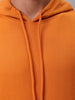 Men's Orange Oversized Solid Overhead Hooded Sweatshirt