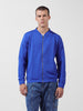 Men's Blue Regular Fit Textured Casual Sweatshirt